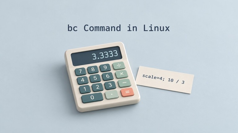 bc calculator showing decimal division with scale set to four places