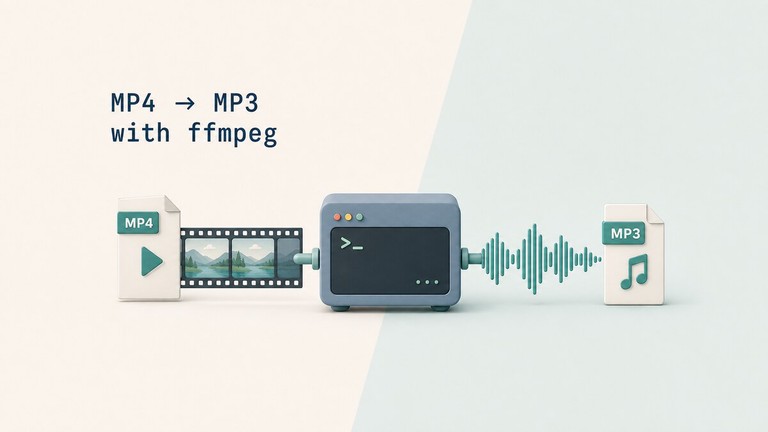 Converting an MP4 video file to an MP3 audio file with ffmpeg in a Linux terminal