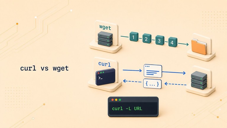 Comparing the curl and wget commands for downloading files