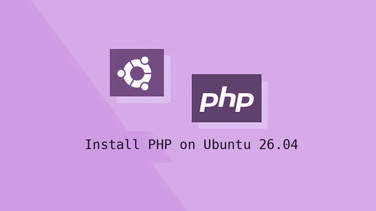 PHP logo and Ubuntu branding for the Ubuntu 26.04 installation guide