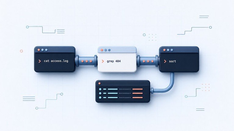 Linux commands connected through a shell pipeline