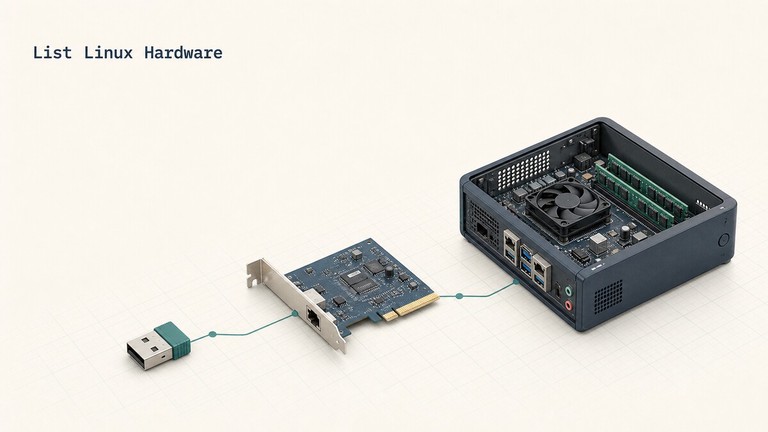 Listing PCI and USB hardware devices in a Linux terminal