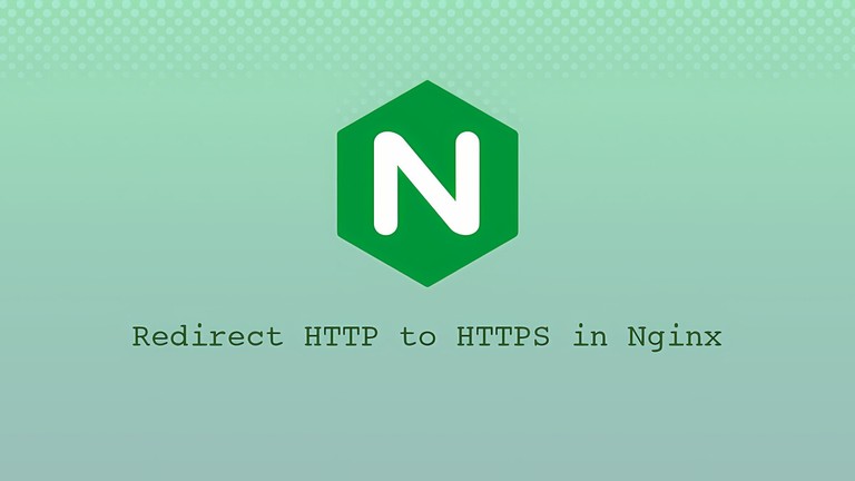 Nginx logo above the text Redirect HTTP to HTTPS in Nginx